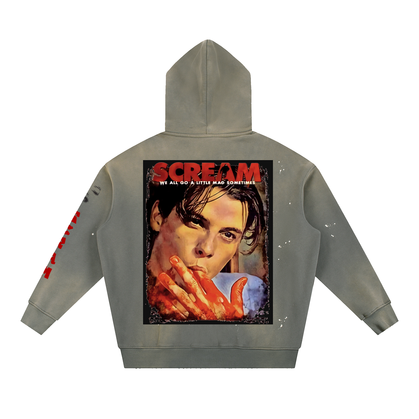 Vintage Washed Frayed Fleece Hoodie